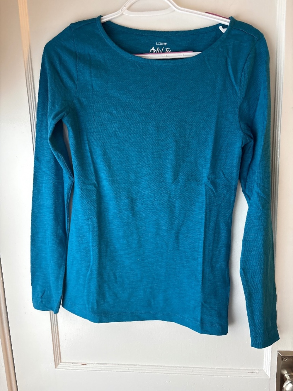 JCrew Teal Long Sleeve Artist Tee, Sz XS,  NWT